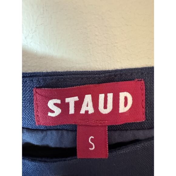 STAUD Raphael linen top Sleeveless Navy/white Sz S NEW $195 - Picture 5 of 8